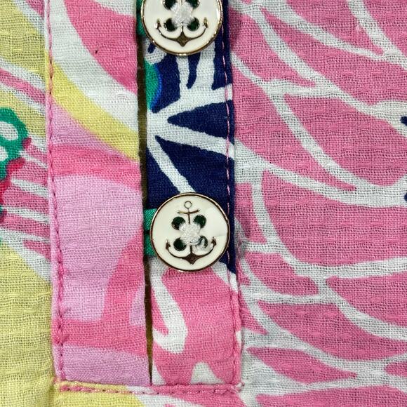 Talbots Women’s Size LP Long Sleeve V-Neck Floral Clip Dot Popover Blouse - Picture 4 of 6